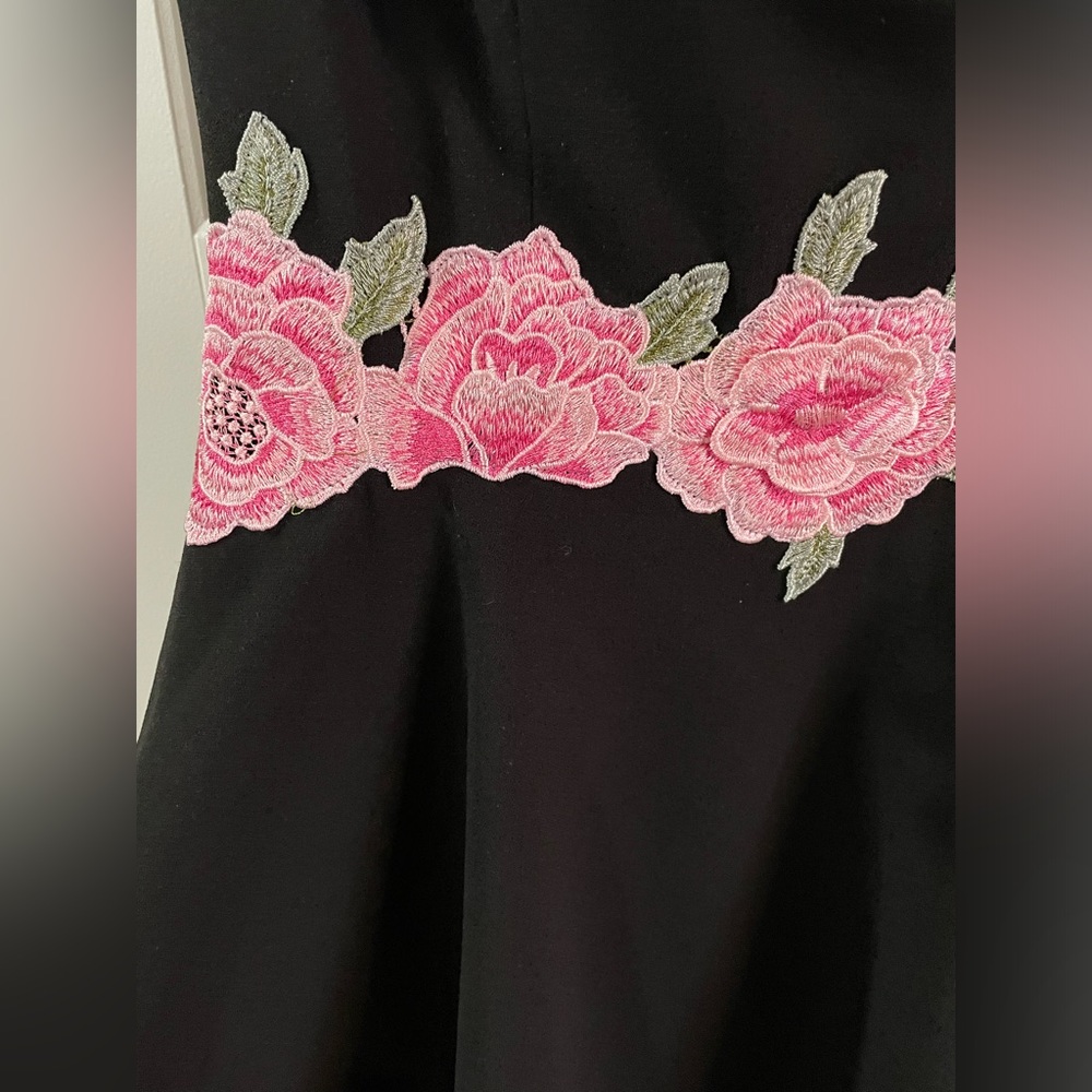 B DARLIN BlackDress Clasic Junior A-Line Off Shoulder Sweetheart Neckline Sz9/10 - Picture 5 of 13